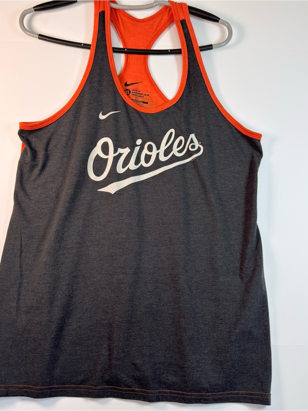 Nike Baltimore Orioles Women’s XL Racerback Tank Top Orange Black MLB